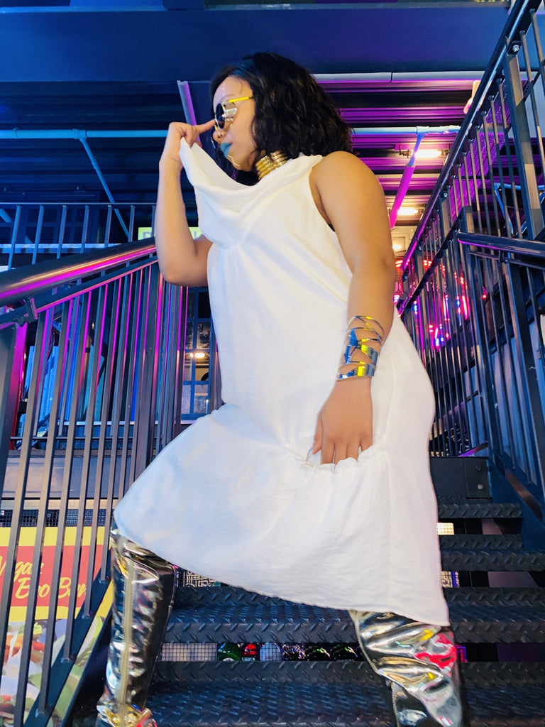 Jasmine Silky Cowneck Dress - One Wear Freedom - Side