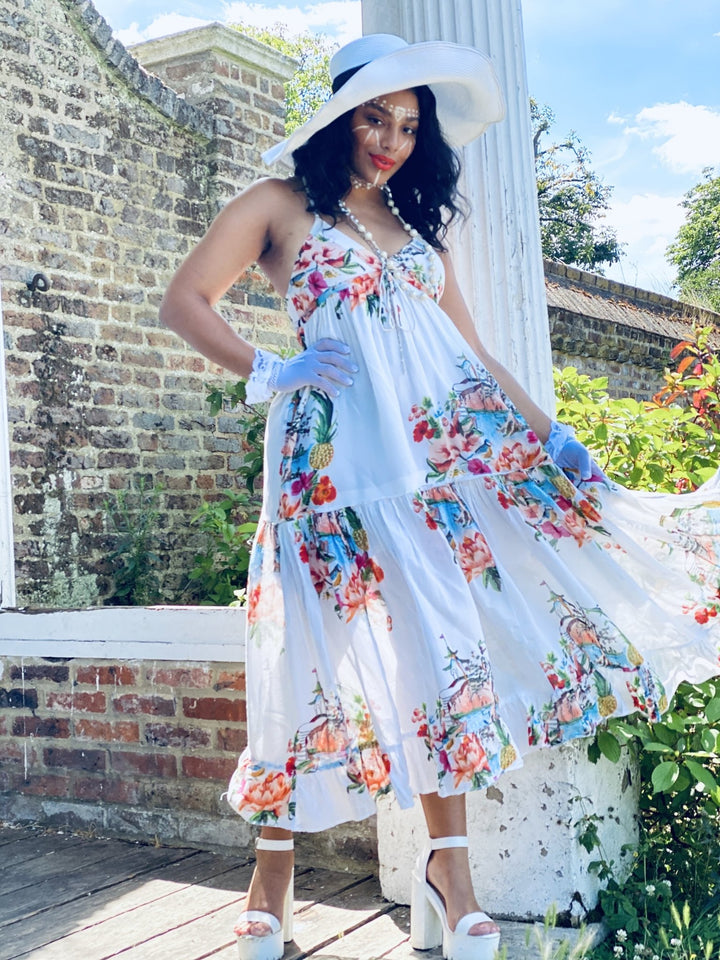 Jasmine Summer Scene Maxi Dress - One Wear Freedom - Front Main