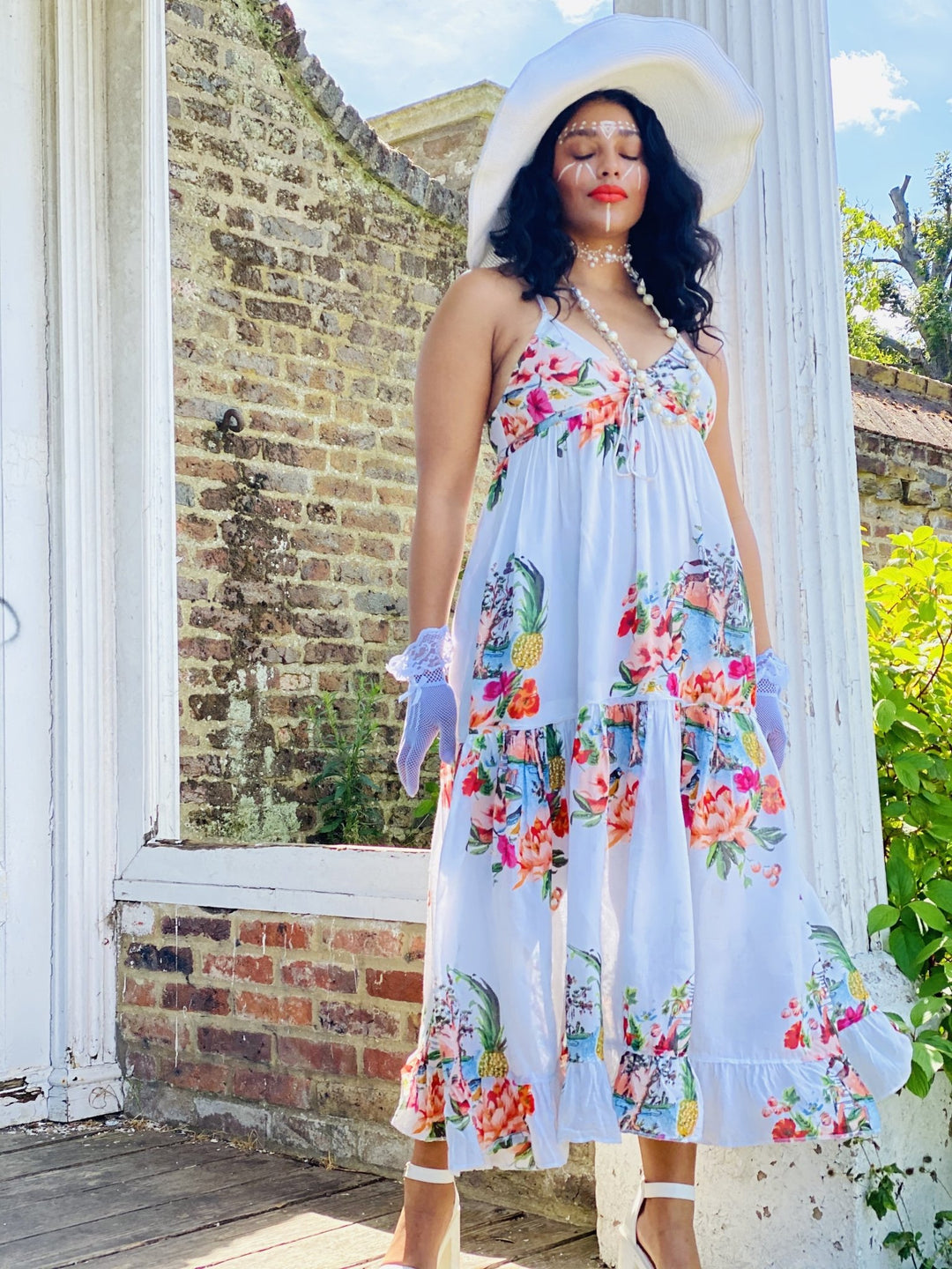 Jasmine Summer Scene Maxi Dress - One Wear Freedom - Front