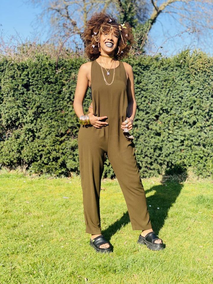 Khaki Sideshow Jumpsuit - One Wear Freedom 
