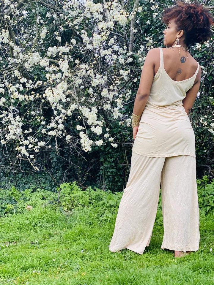 Laid-Back Beige Tunic + Wide Trouser Co-ord - One Wear Freedom - Back