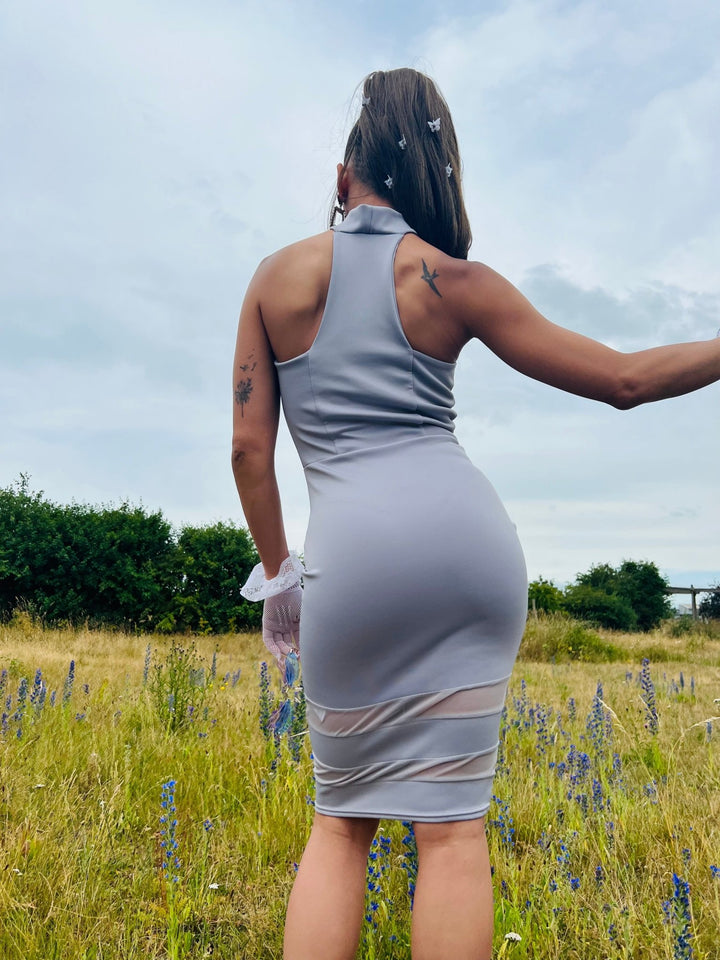 Lavender Panel Dress with Choker - One Wear Freedom 