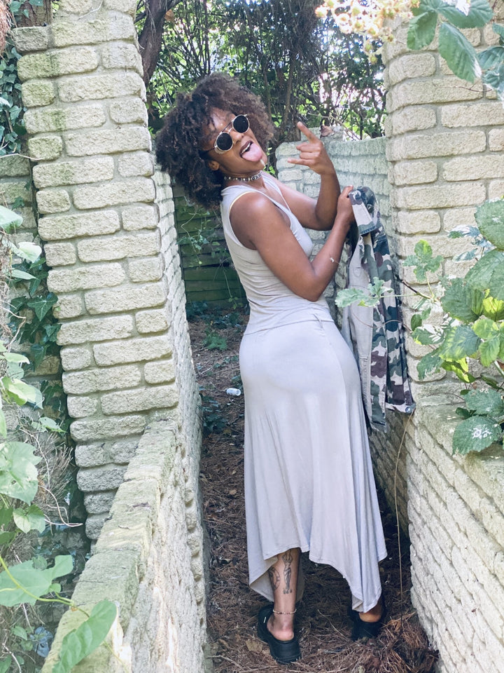 Light Mocha Loca Maxi Dress - One Wear Freedom - Back