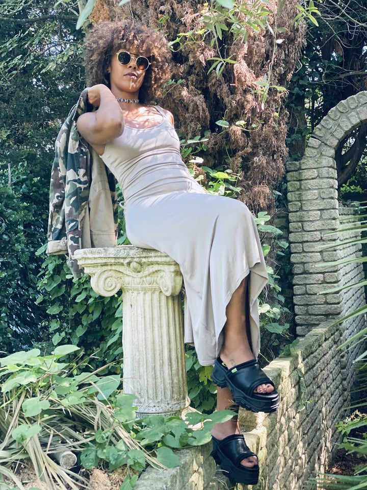 Light Mocha Loca Maxi Dress - One Wear Freedom - Side