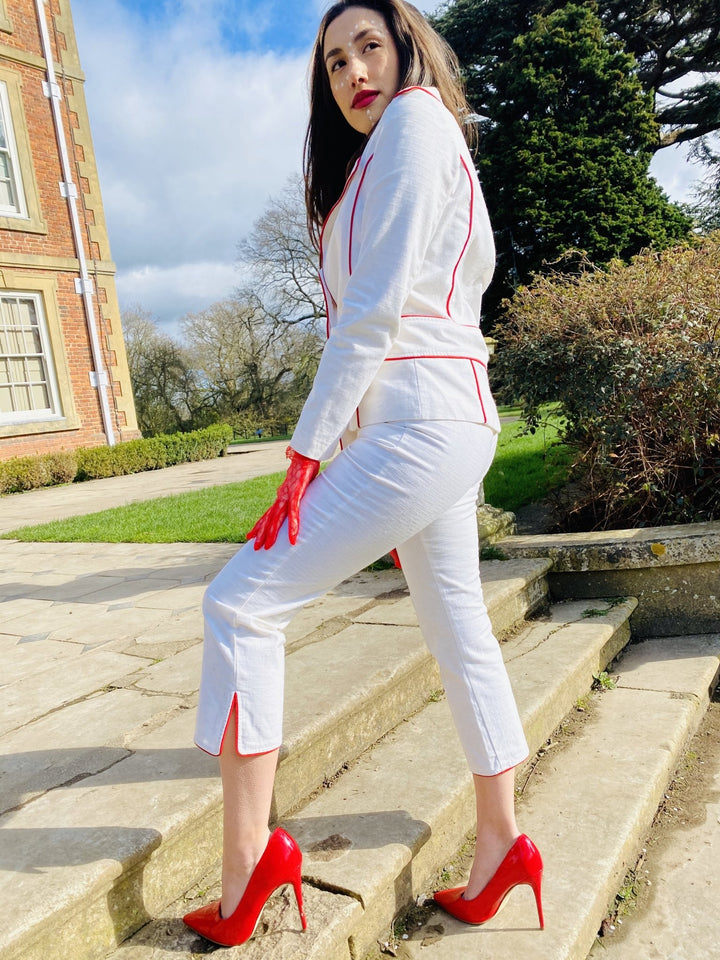 Lightening Cream Flax Trouser Suit - One Wear Freedom - Side