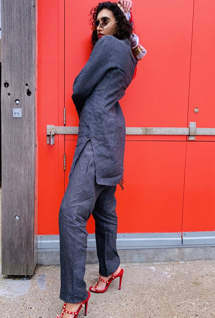 Lightning Afghan Pin-Stripe Tunic + Trouser Co-ord - One Wear Freedom - Side
