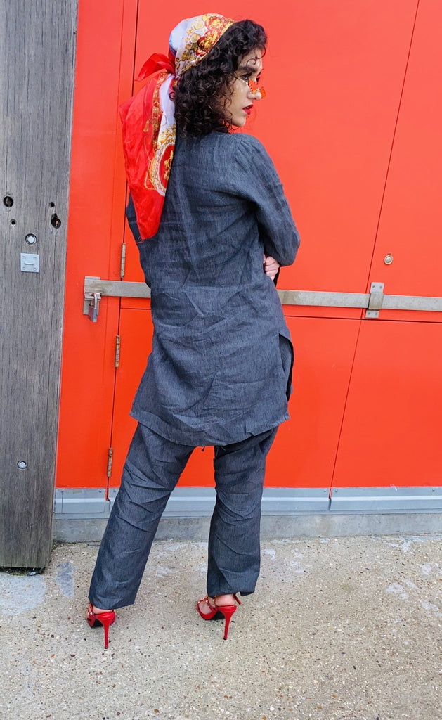 Lightning Afghan Pin-Stripe Tunic + Trouser Co-ord - One Wear Freedom - Back