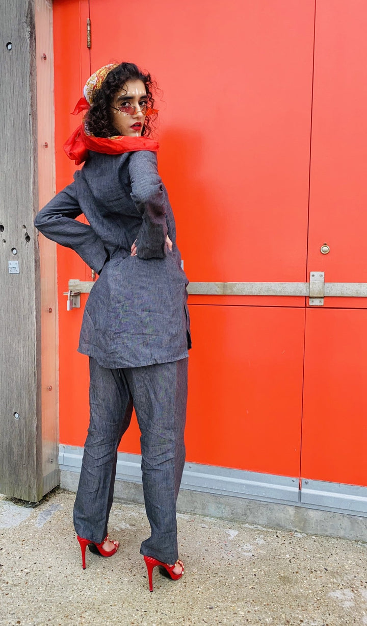 Lightning Afghan Pin-Stripe Tunic + Trouser Co-ord - One Wear Freedom - Back/Side