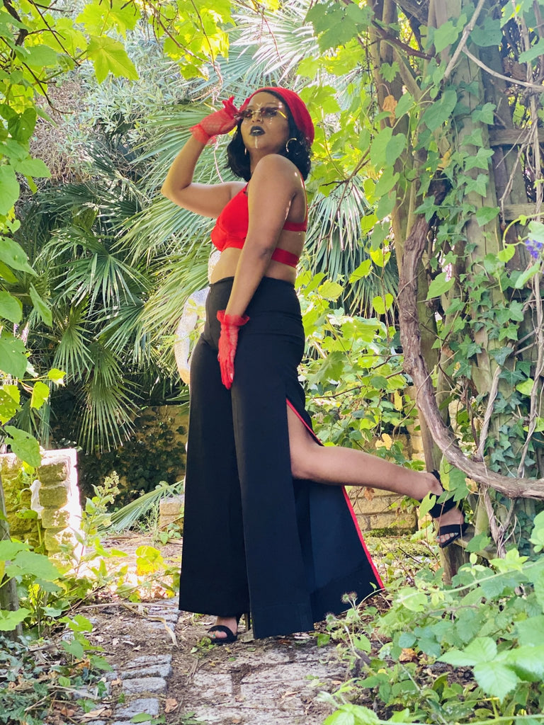 Lightning Struck Black Trousers - One Wear Freedom - Front/Side