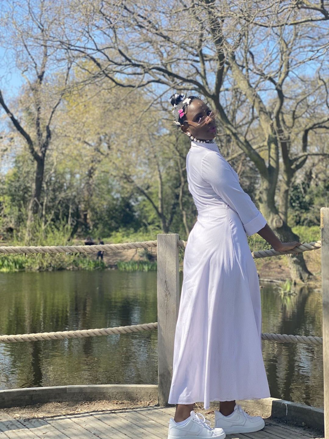 Lilac Pin-Stripe Maxi Shirt-Dress - One Wear Freedom 