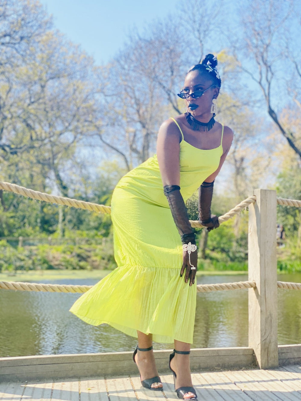 Lime Shimmer + Chiffon Maxi Dress - One Wear Freedom #product_tags#