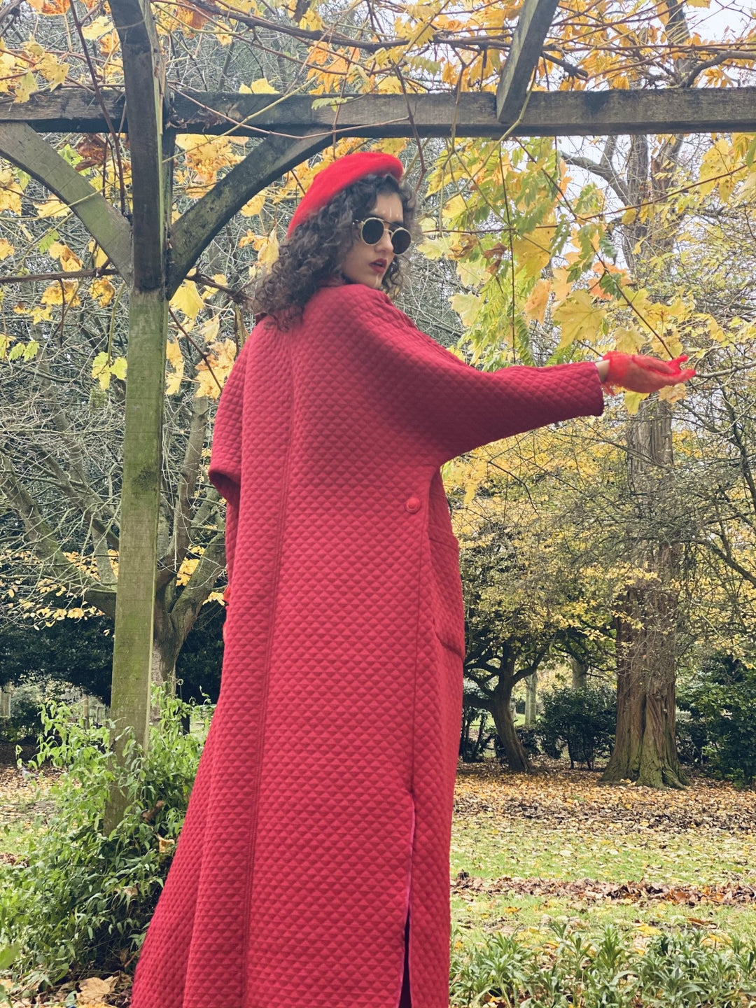 Maroon Quilt Maxi Coat - One Wear Freedom 