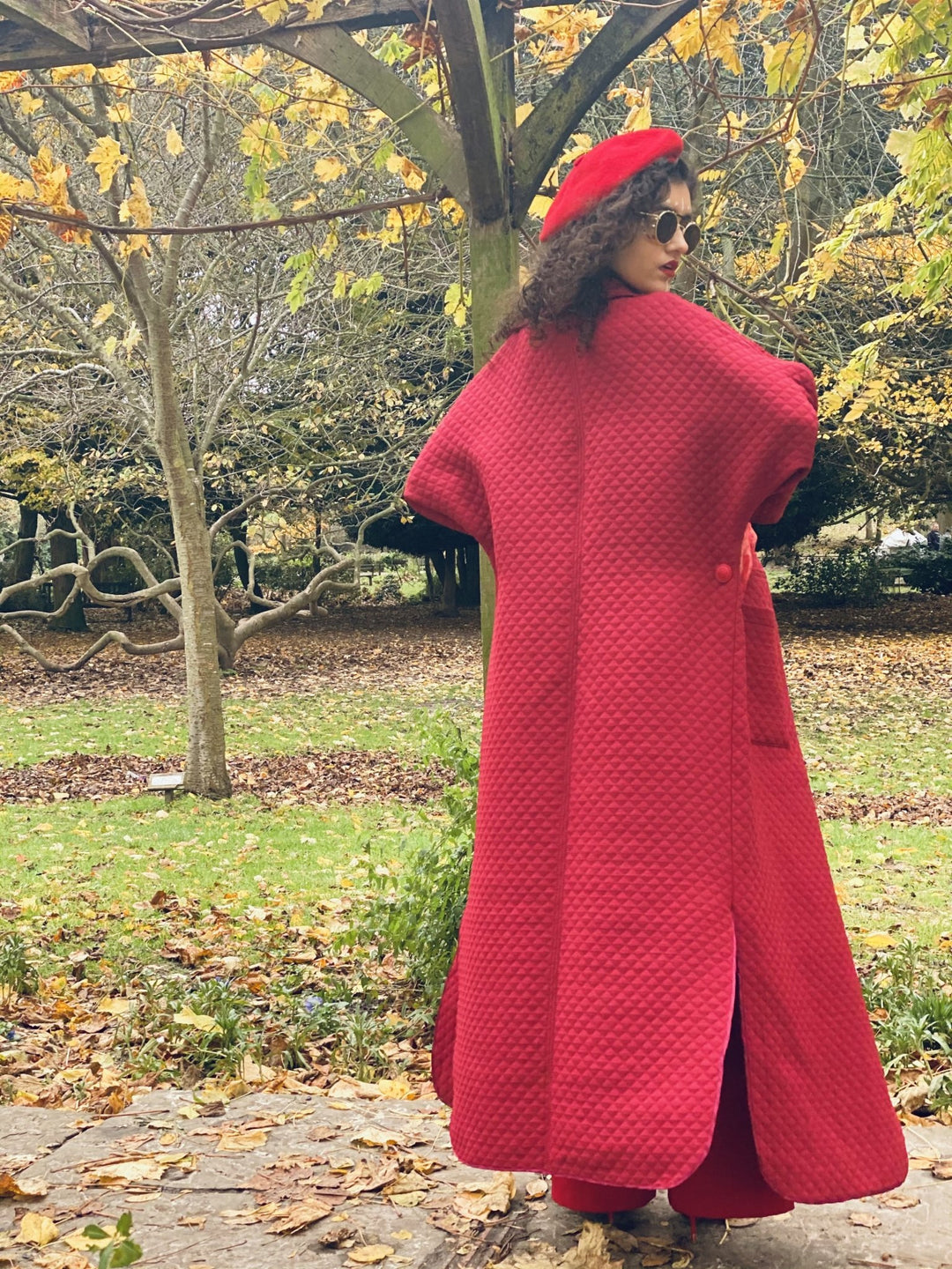 Maroon Quilt Maxi Coat - One Wear Freedom 