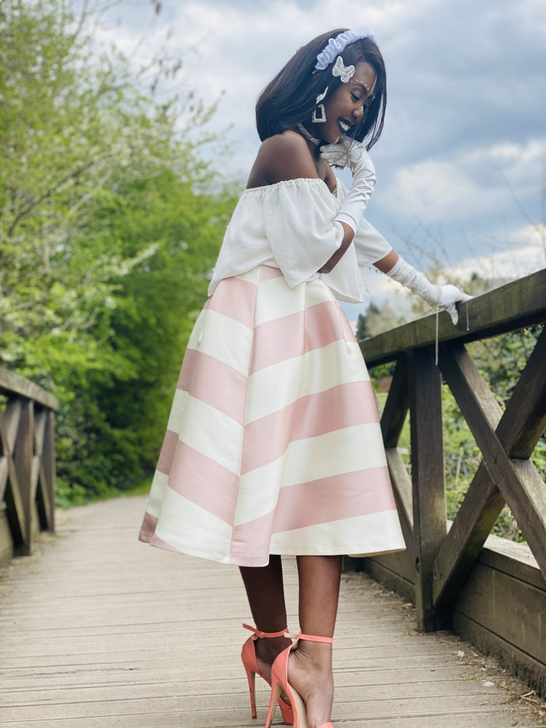 Marshmallow Striped Poofy Skirt - One Wear Freedom 