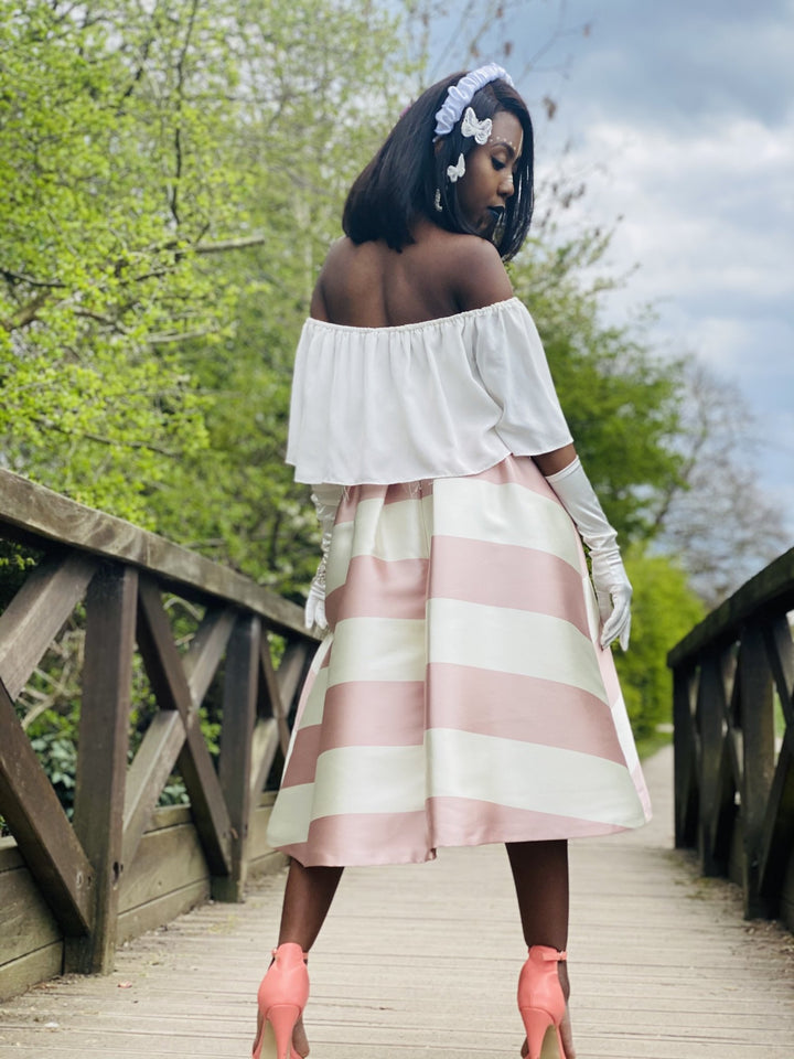 Marshmallow Striped Poofy Skirt - One Wear Freedom 