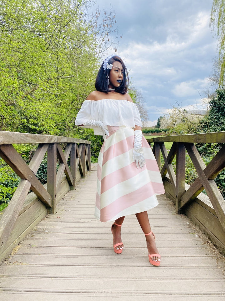 Marshmallow Striped Poofy Skirt - One Wear Freedom 