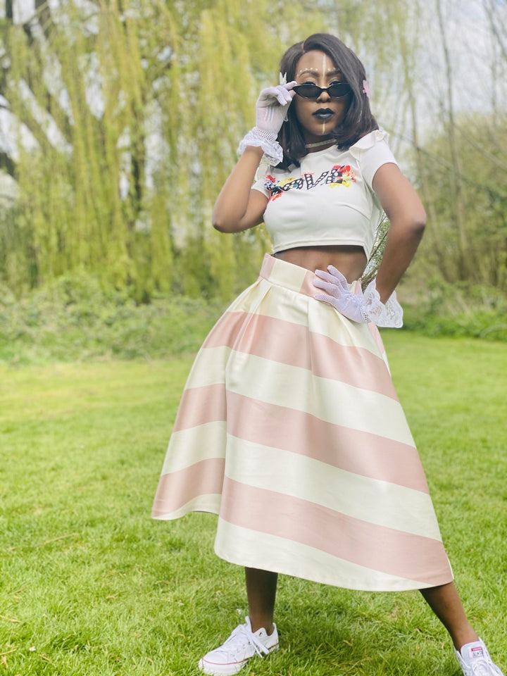 Marshmallow Striped Poofy Skirt - One Wear Freedom 