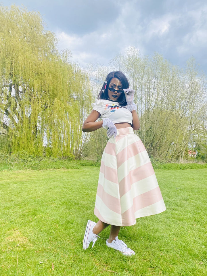 Marshmallow Striped Poofy Skirt - One Wear Freedom 