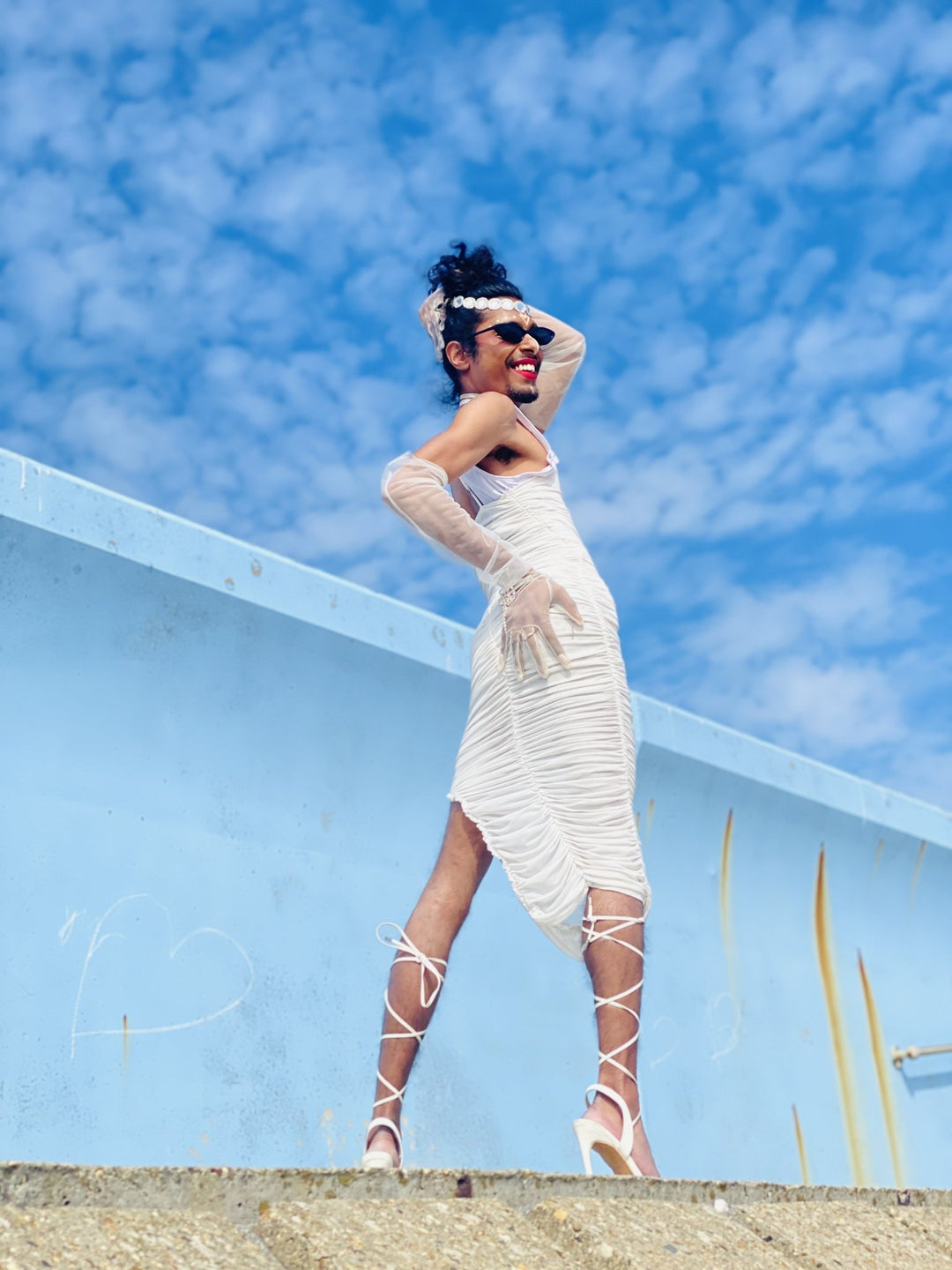 Meshy + Ruched Midi Dress - One Wear Freedom 