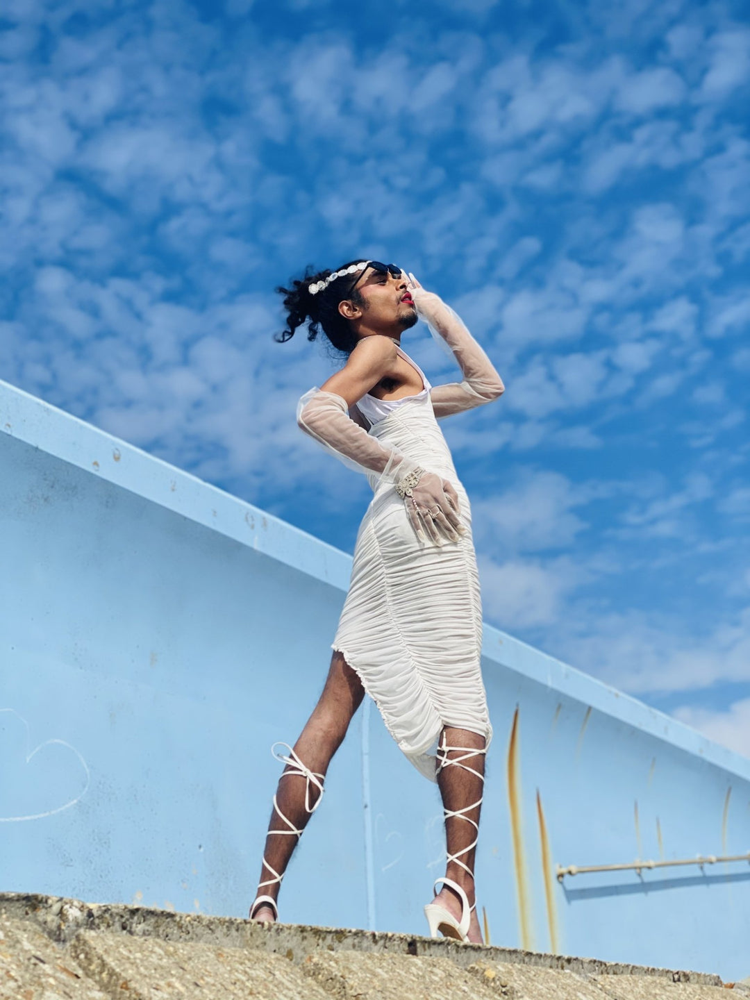 Meshy + Ruched Midi Dress - One Wear Freedom 
