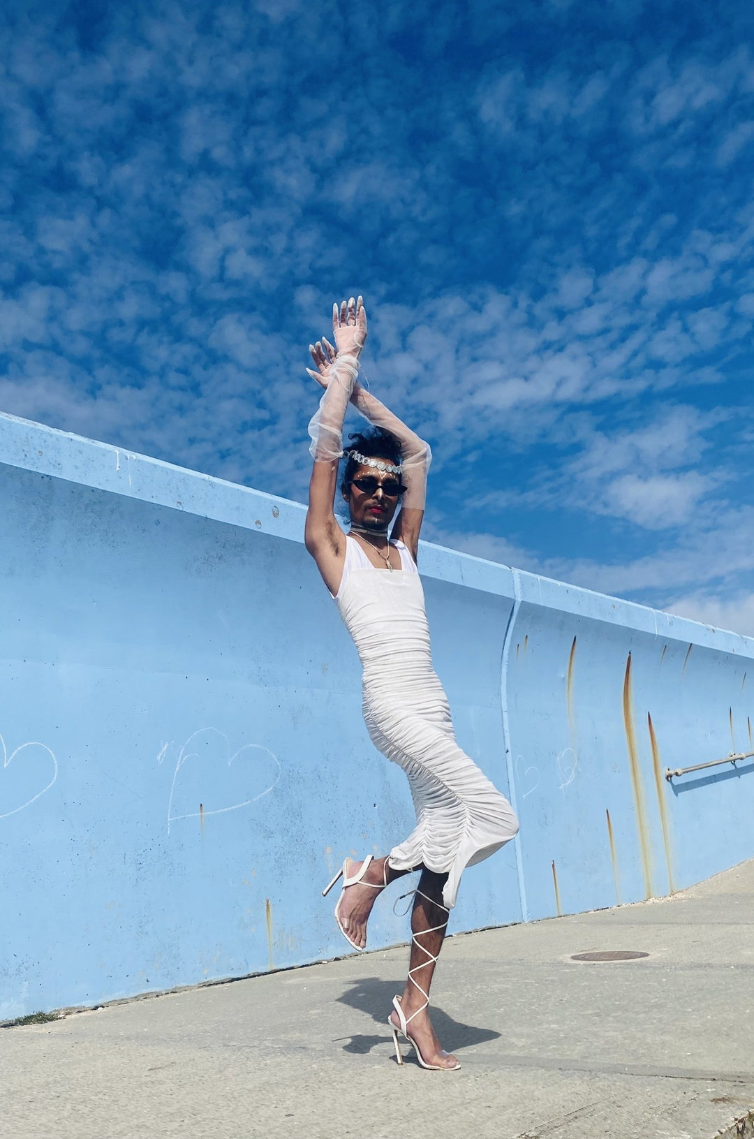 Meshy + Ruched Midi Dress - One Wear Freedom 