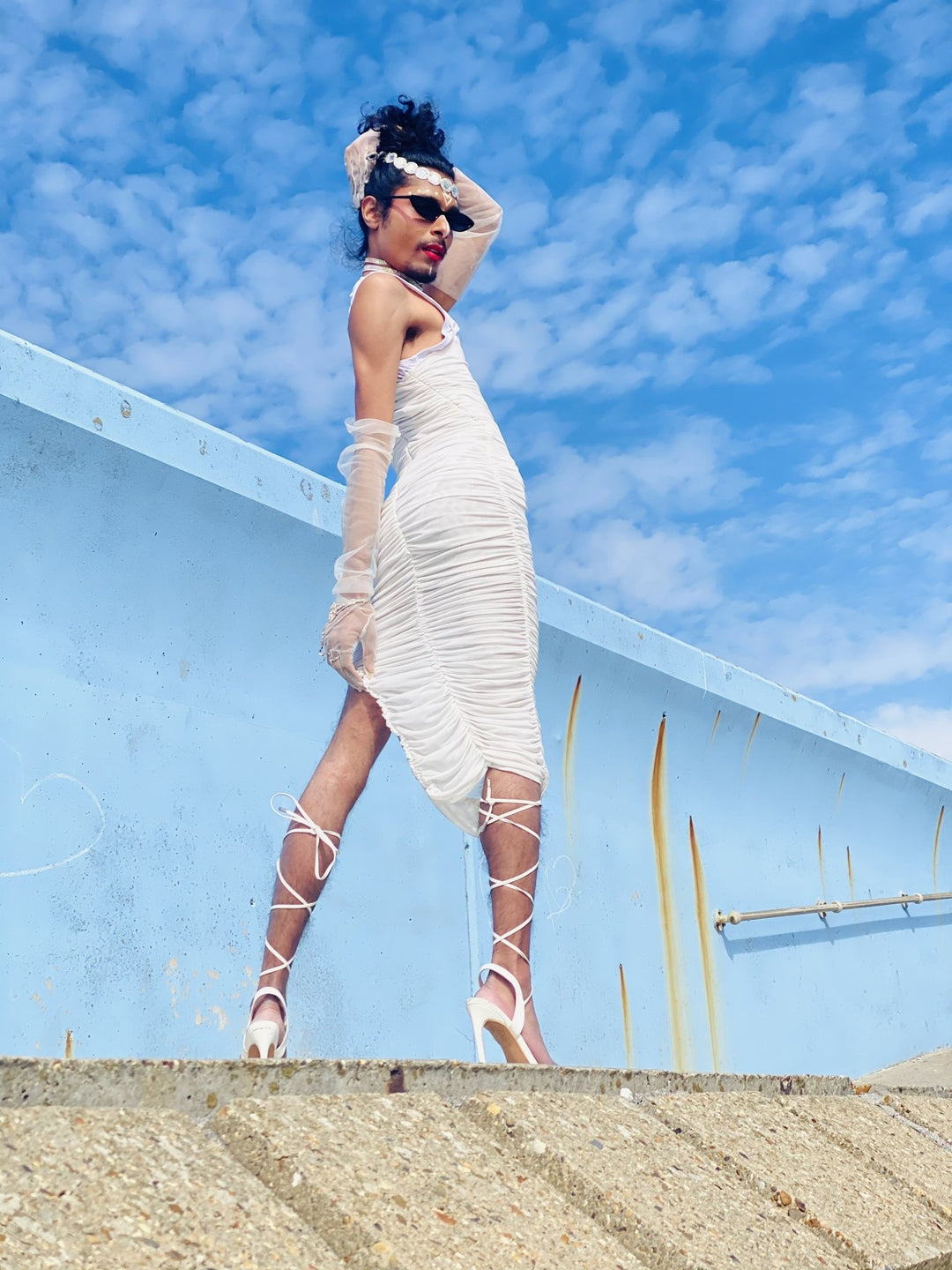 Meshy + Ruched Midi Dress - One Wear Freedom 