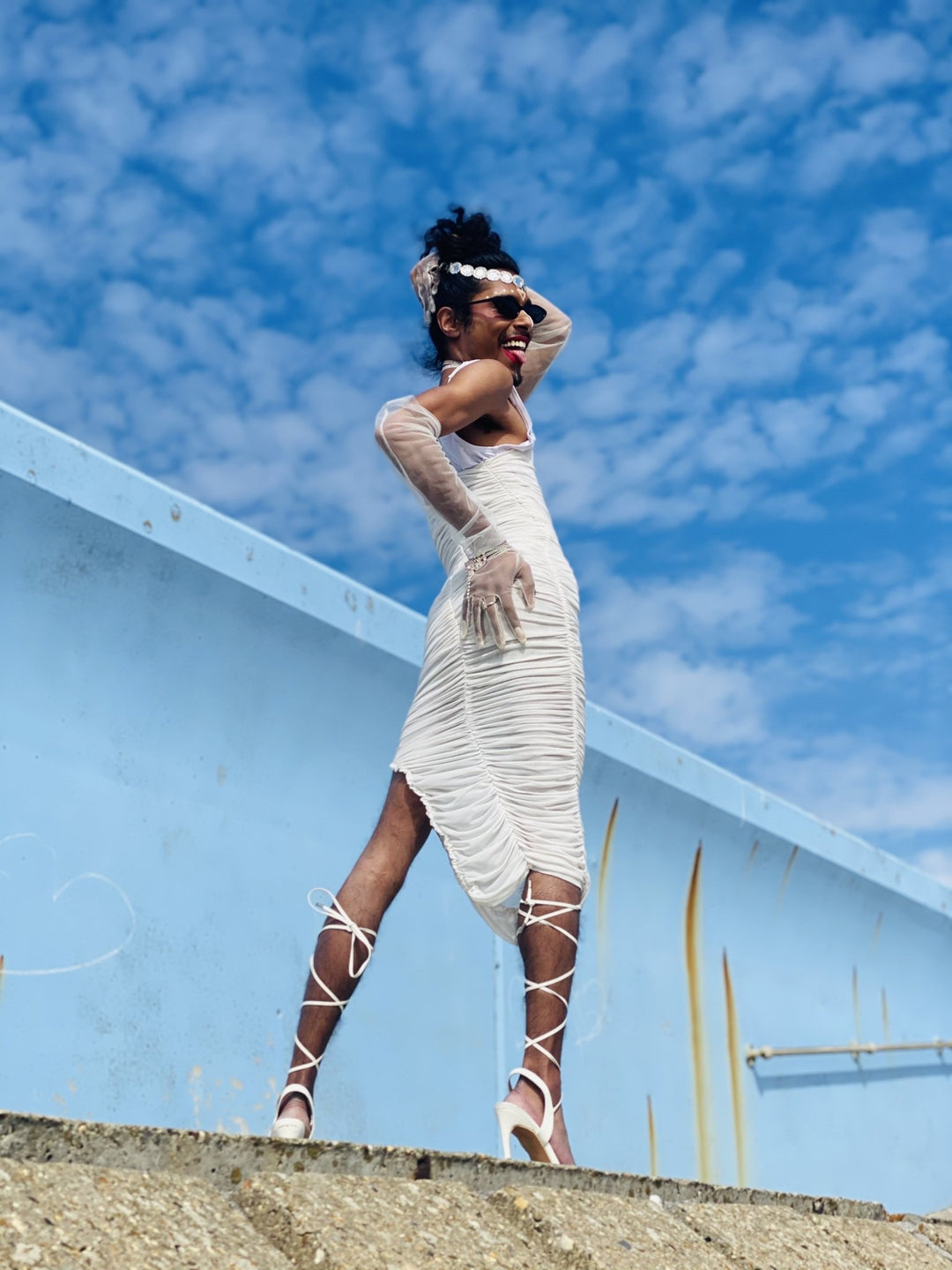 Meshy + Ruched Midi Dress - One Wear Freedom 