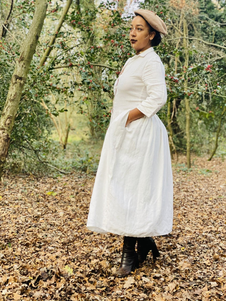 Moonflower Maxi Flax Shirt-Dress - One Wear Freedom 
