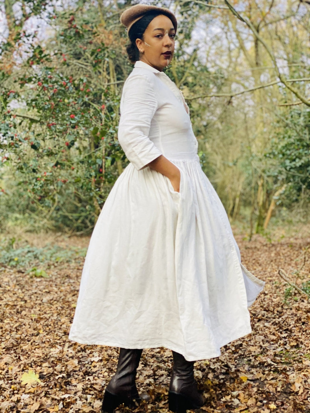 Moonflower Maxi Flax Shirt-Dress - One Wear Freedom 