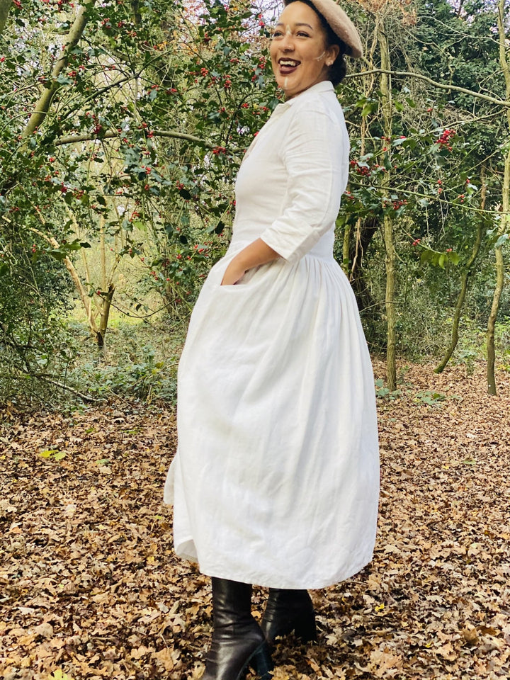 Moonflower Maxi Flax Shirt-Dress - One Wear Freedom 