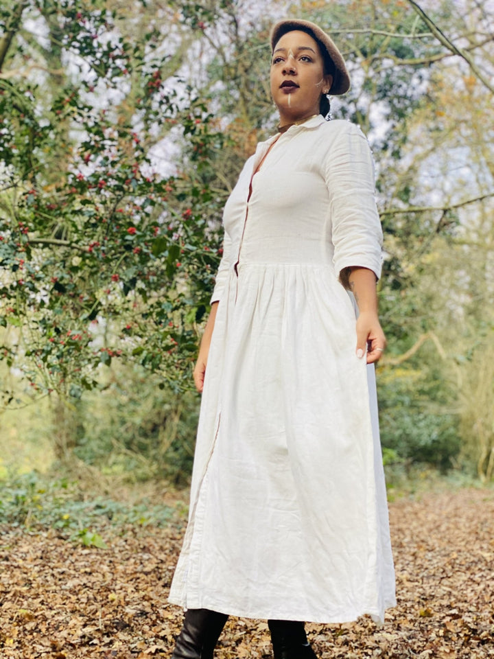 Moonflower Maxi Flax Shirt-Dress - One Wear Freedom 