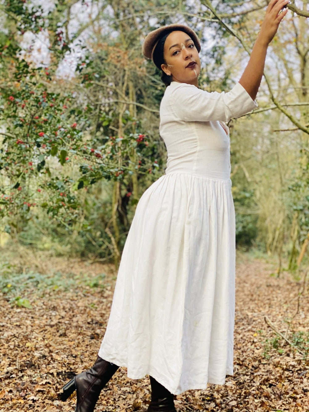 Moonflower Maxi Flax Shirt-Dress - One Wear Freedom #product_tags#