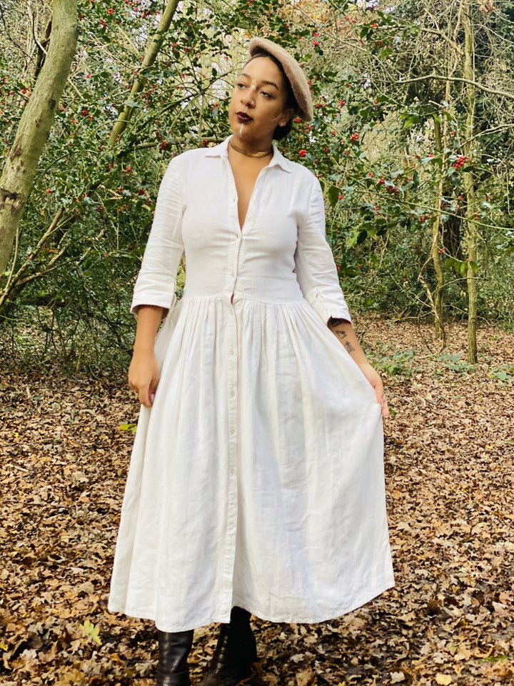 Moonflower Maxi Flax Shirt-Dress - One Wear Freedom 