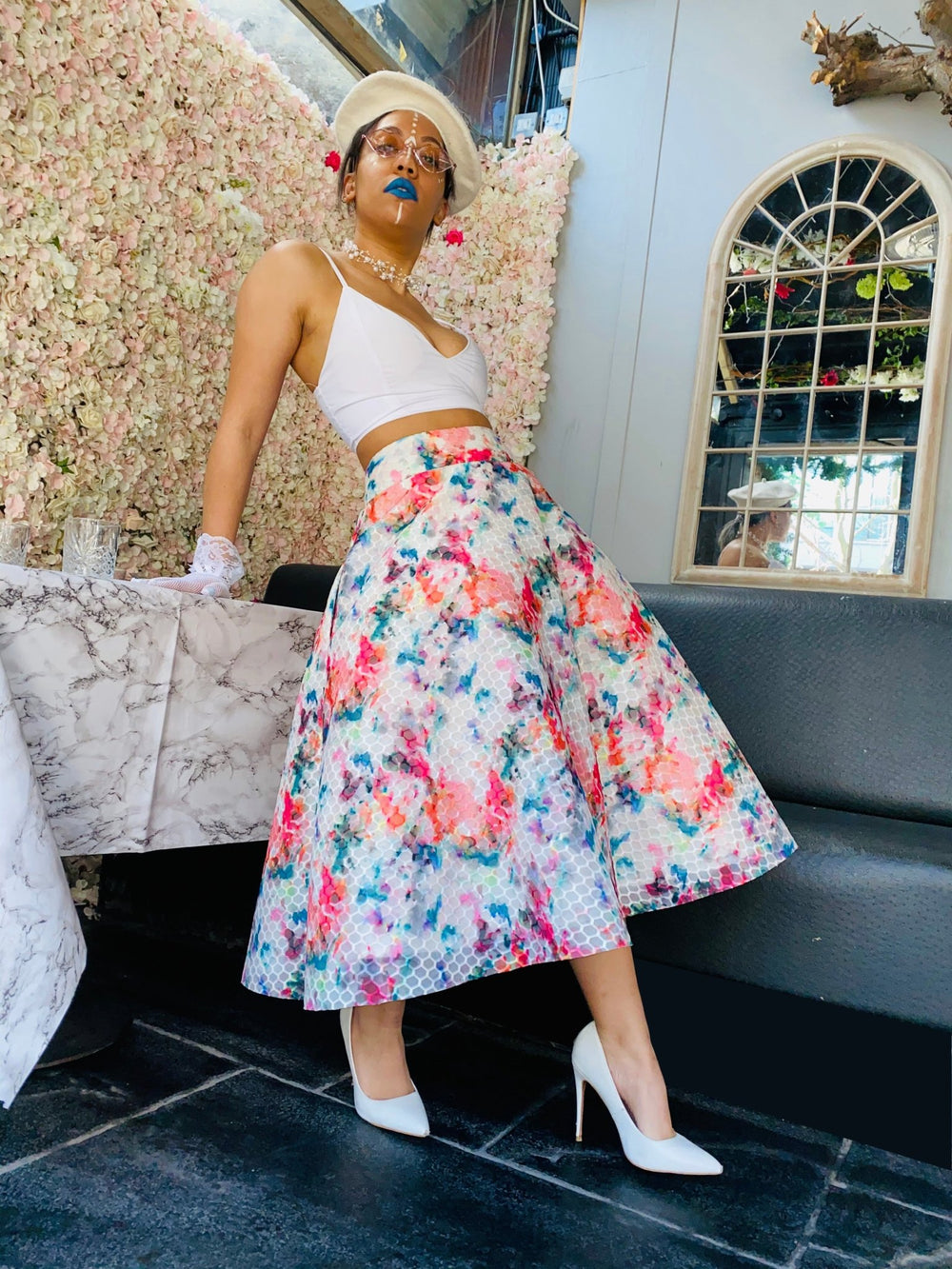 Multicoloured Full Blown Pom Pom Skirt - One Wear Freedom #product_tags#