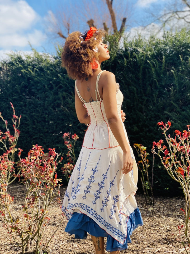 Native American Blueberry + Satsuma Maxi Dress - One Wear Freedom 