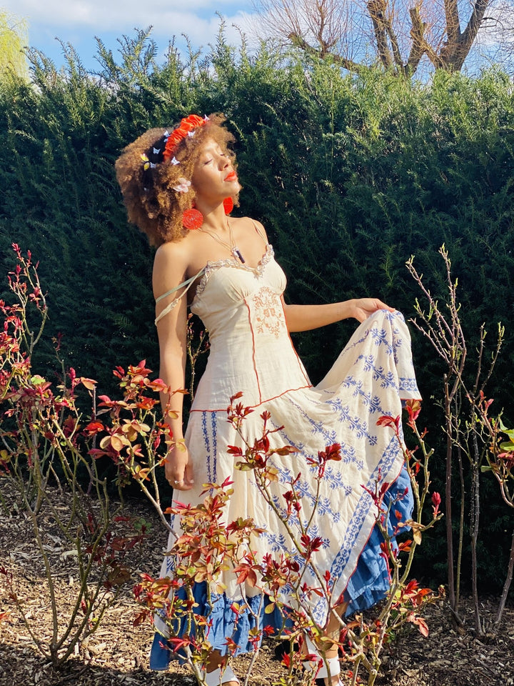 Native American Blueberry + Satsuma Maxi Dress - One Wear Freedom 