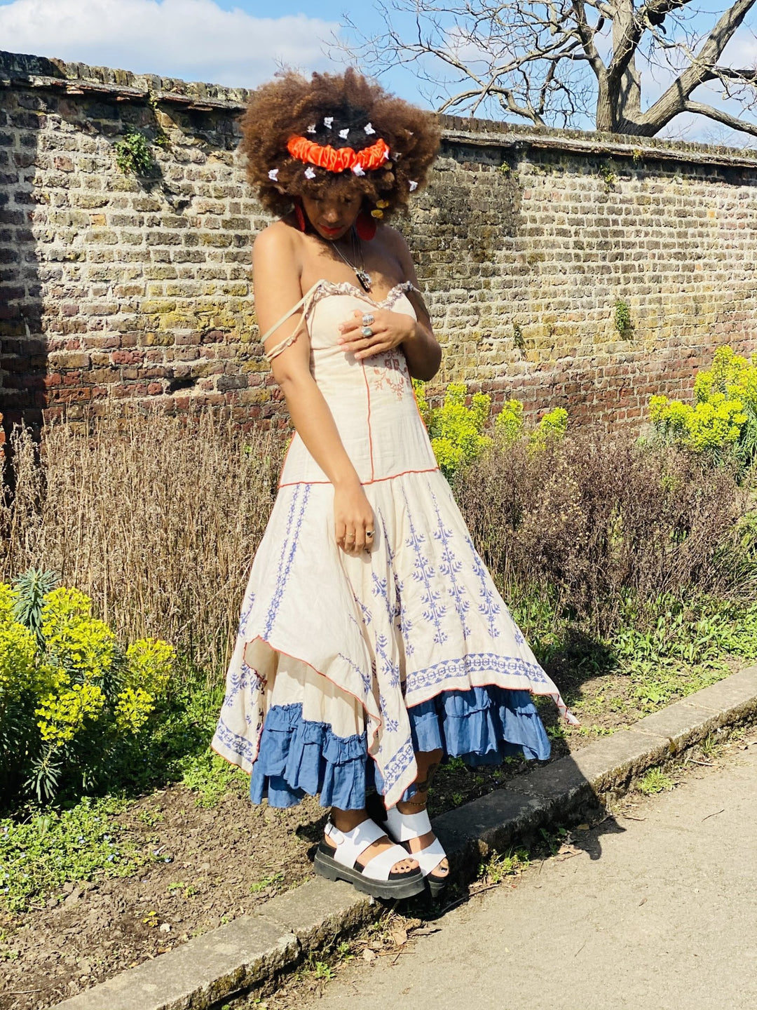 Native American Blueberry + Satsuma Maxi Dress - One Wear Freedom 