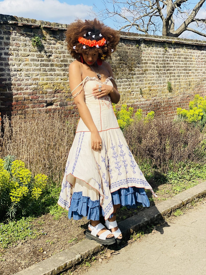 Native American Blueberry + Satsuma Maxi Dress - One Wear Freedom 