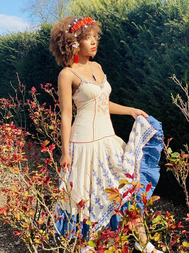 Native American Blueberry + Satsuma Maxi Dress - One Wear Freedom 