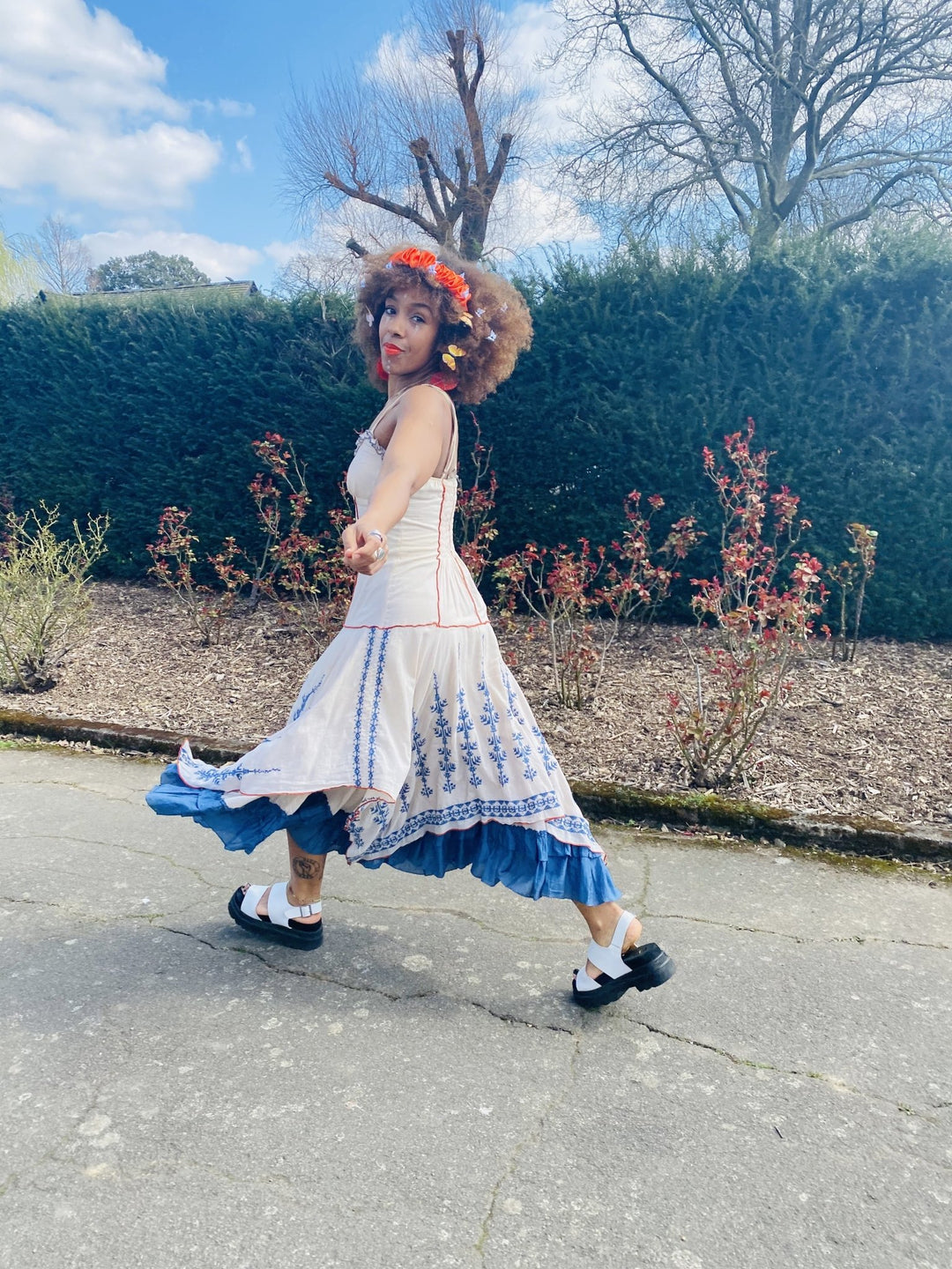 Native American Blueberry + Satsuma Maxi Dress - One Wear Freedom 
