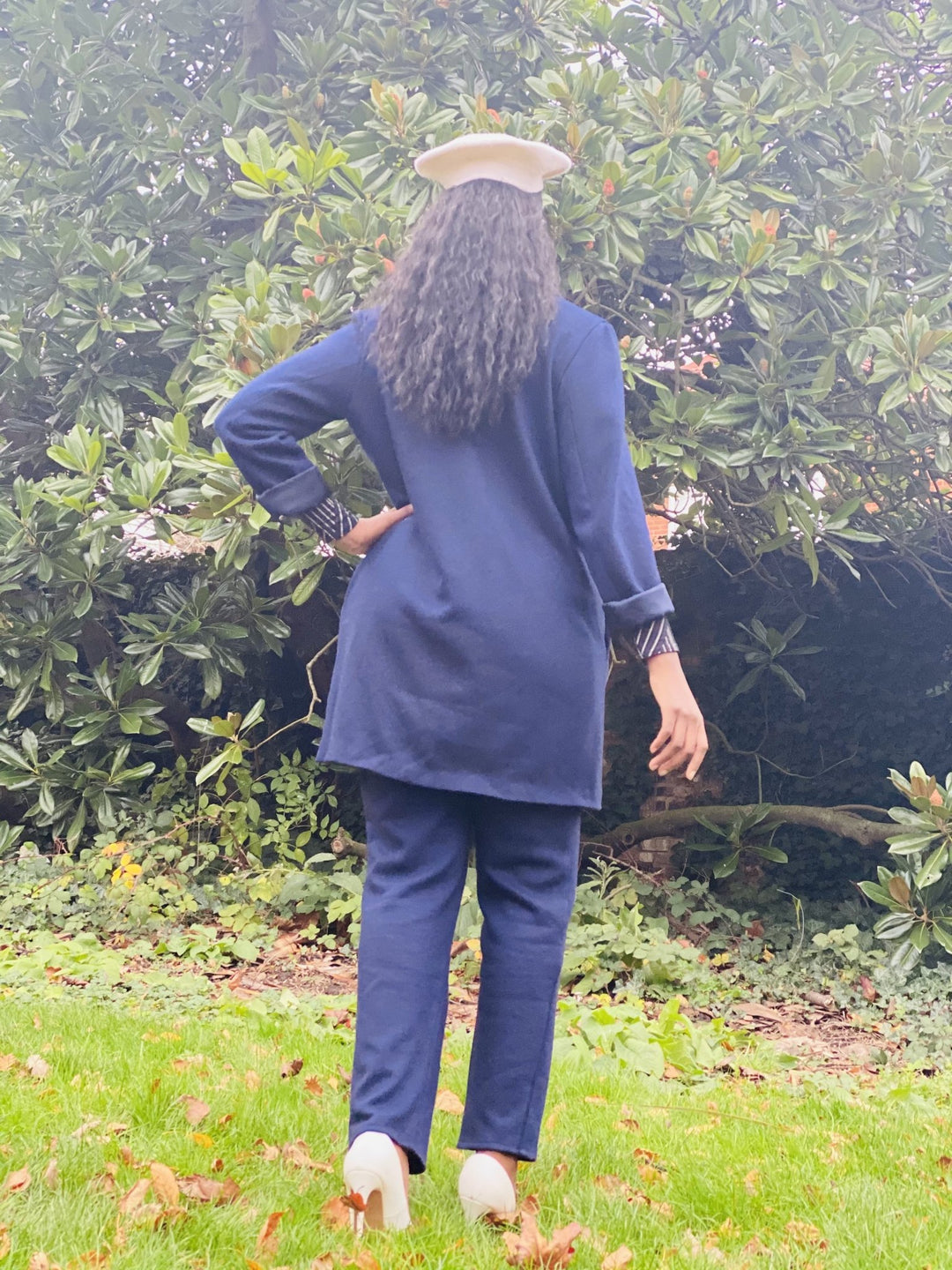 Navy Knit Jacket + Trouser Suit - One Wear Freedom 