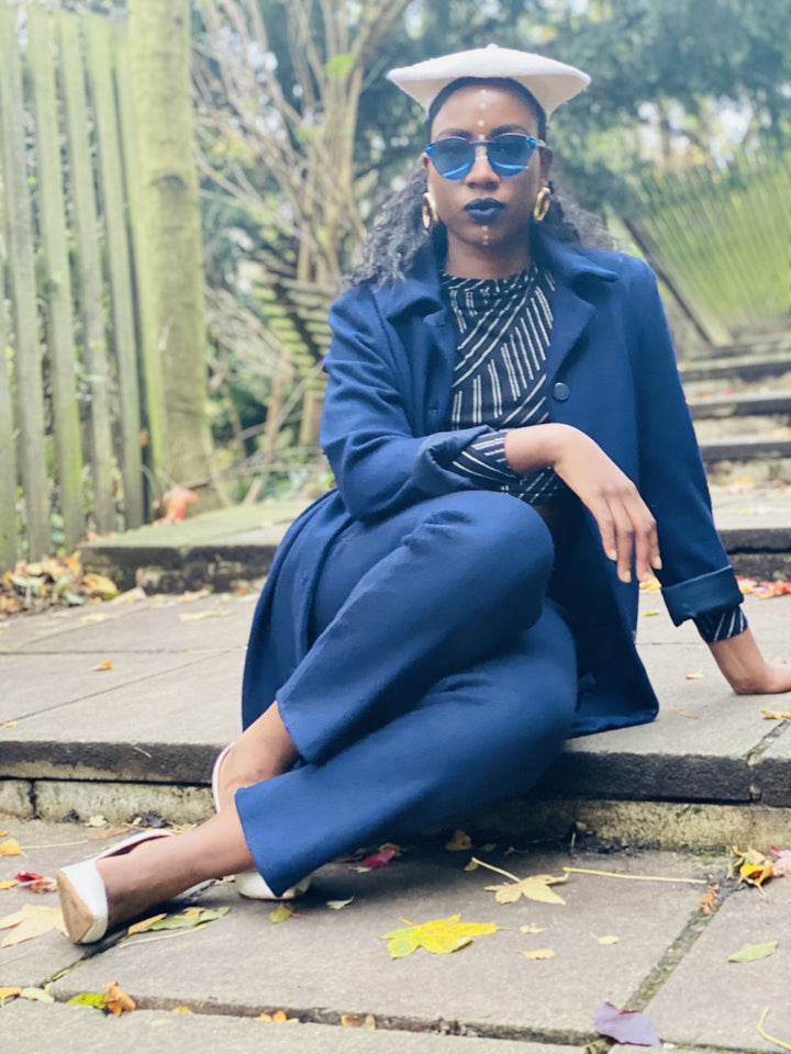 Navy Knit Jacket + Trouser Suit - One Wear Freedom 