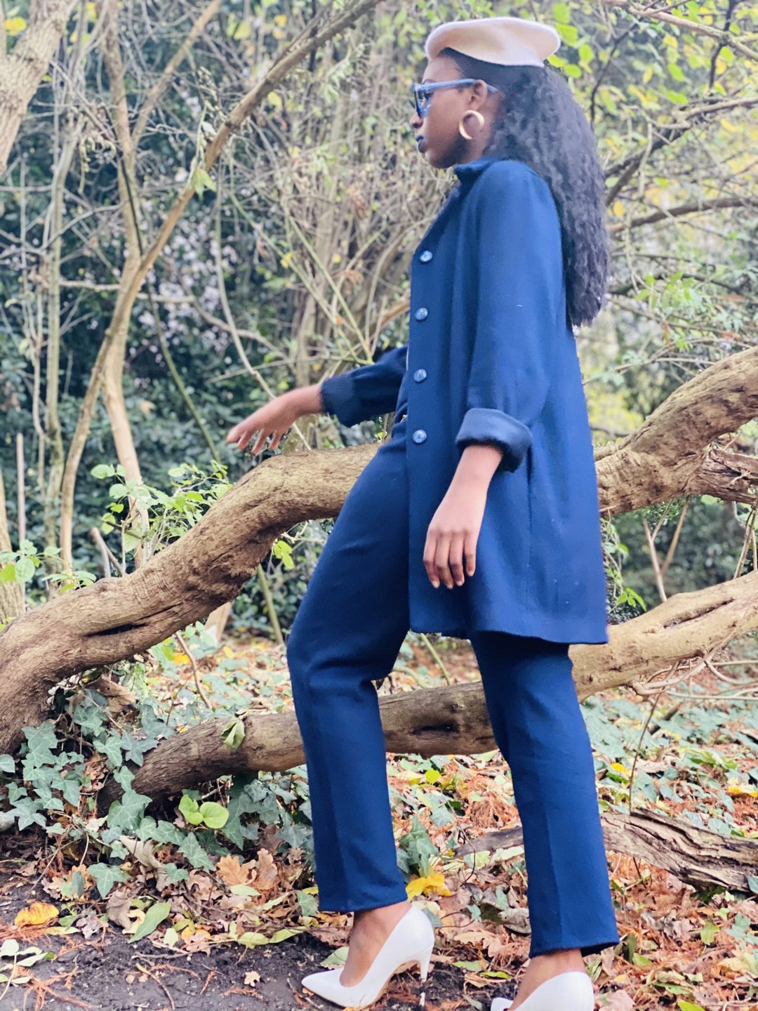 Navy Knit Jacket + Trouser Suit - One Wear Freedom 