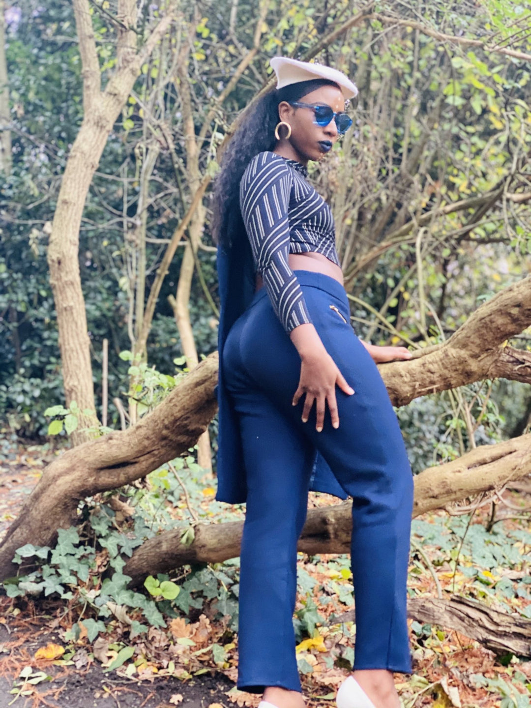 Navy Knit Jacket + Trouser Suit - One Wear Freedom 