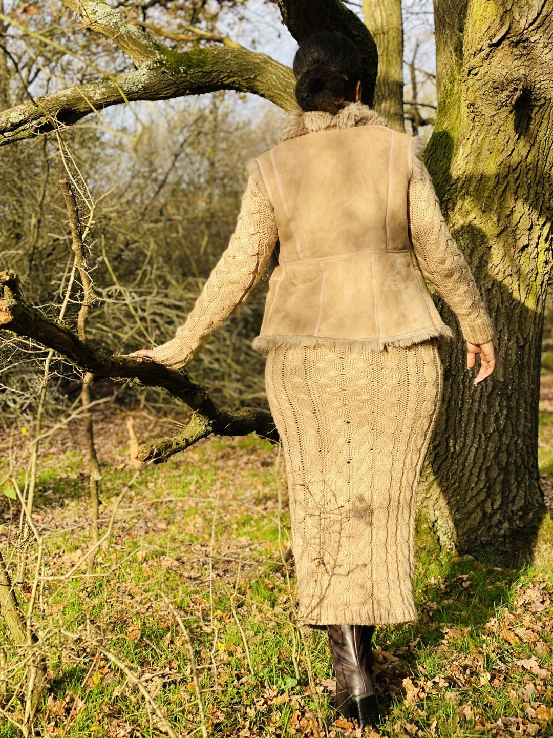 Nude Sheepskin Reversible Waist Coat - One Wear Freedom 