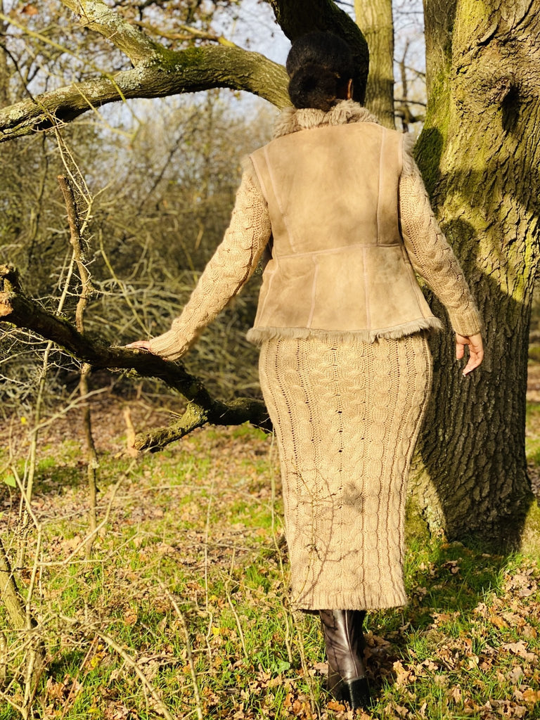 Nude Sheepskin Reversible Waist Coat - One Wear Freedom #product_tags#