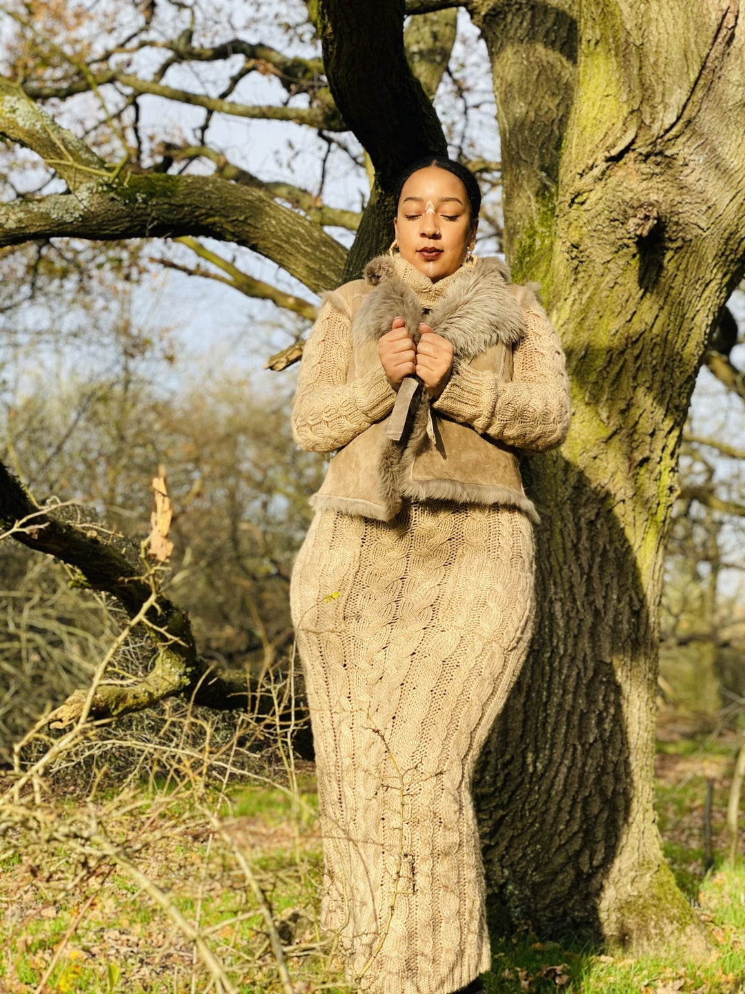 Nude Sheepskin Reversible Waist Coat - One Wear Freedom 