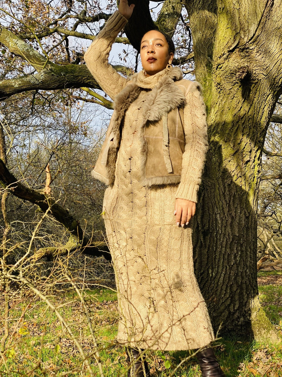 Nude Sheepskin Reversible Waist Coat - One Wear Freedom #product_tags#