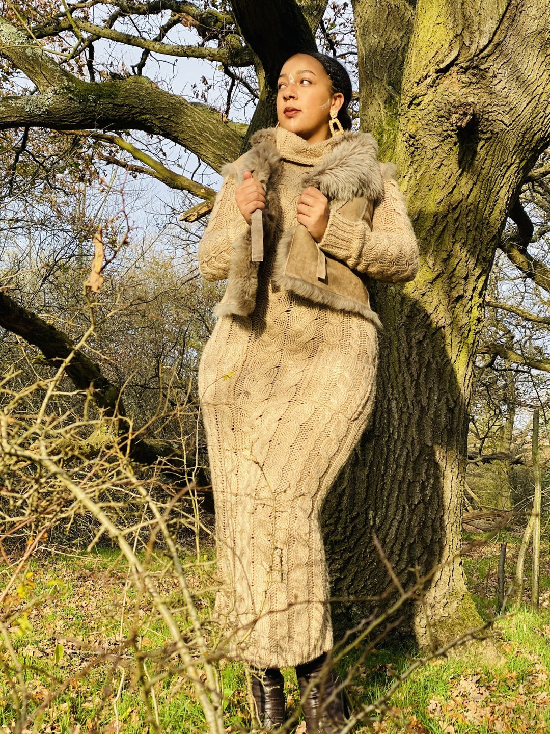 Nude Sheepskin Reversible Waist Coat - One Wear Freedom 