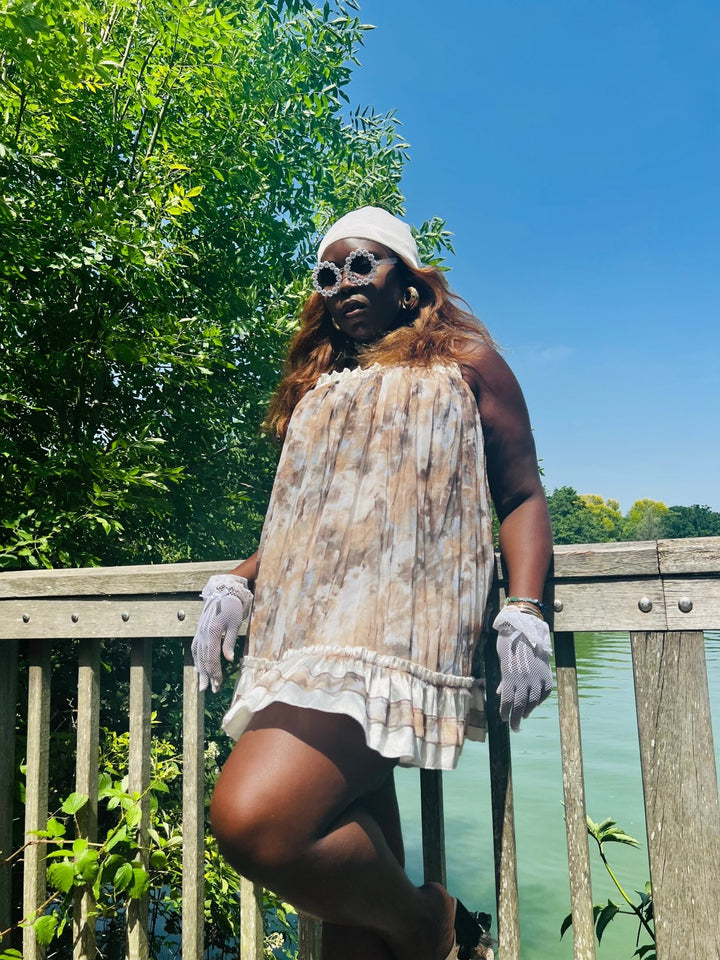Nude Tie-Dye Babydoll Dress - One Wear Freedom 